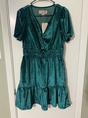 french connection mint green dress French Connection Poplin Maxi Dress Woman's XS Bubble Sleeve Mint Color Garment